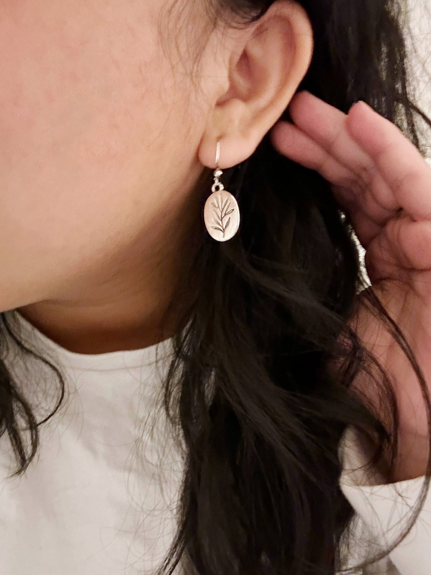 Silver Leaf Earring