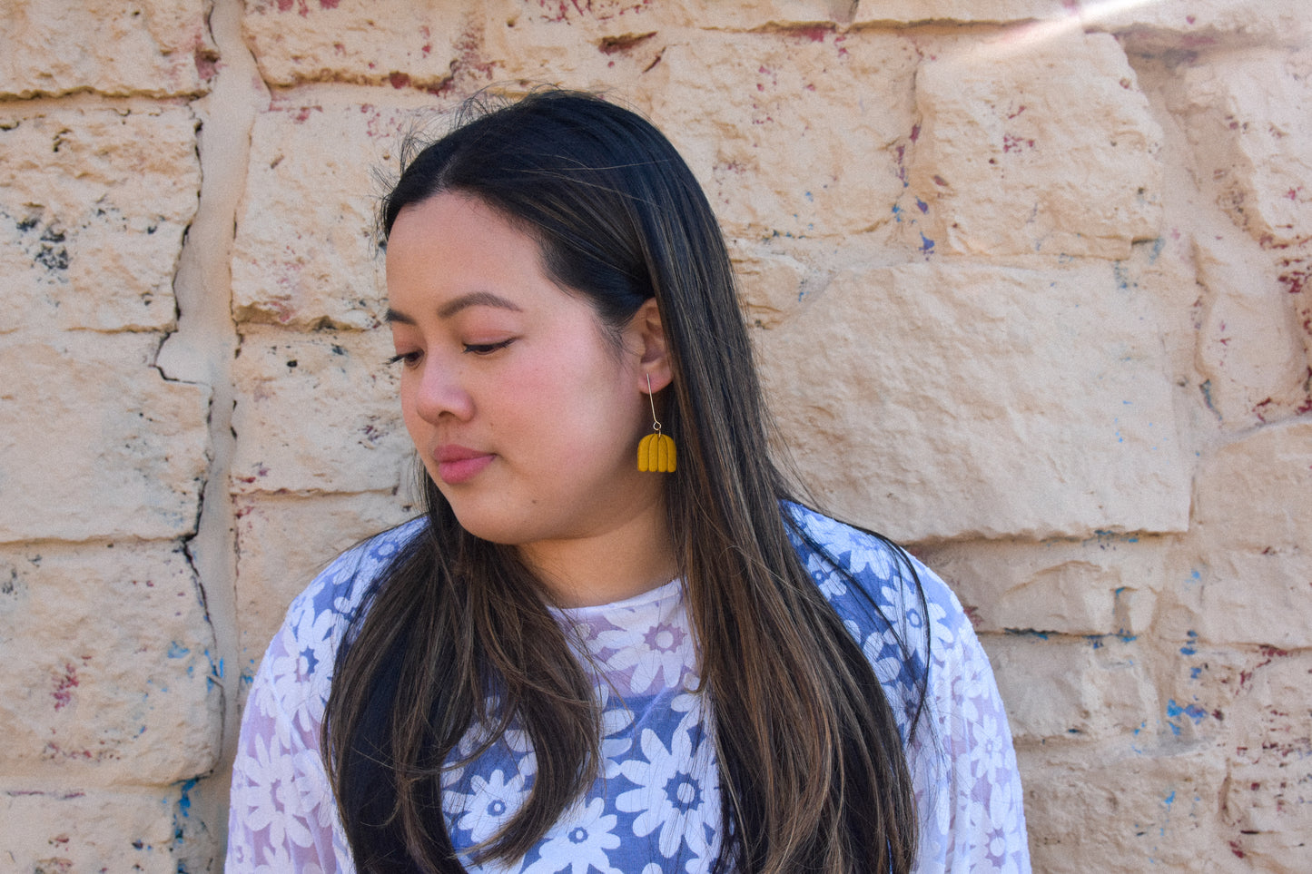 Ochre Upside Down Tulip Earring