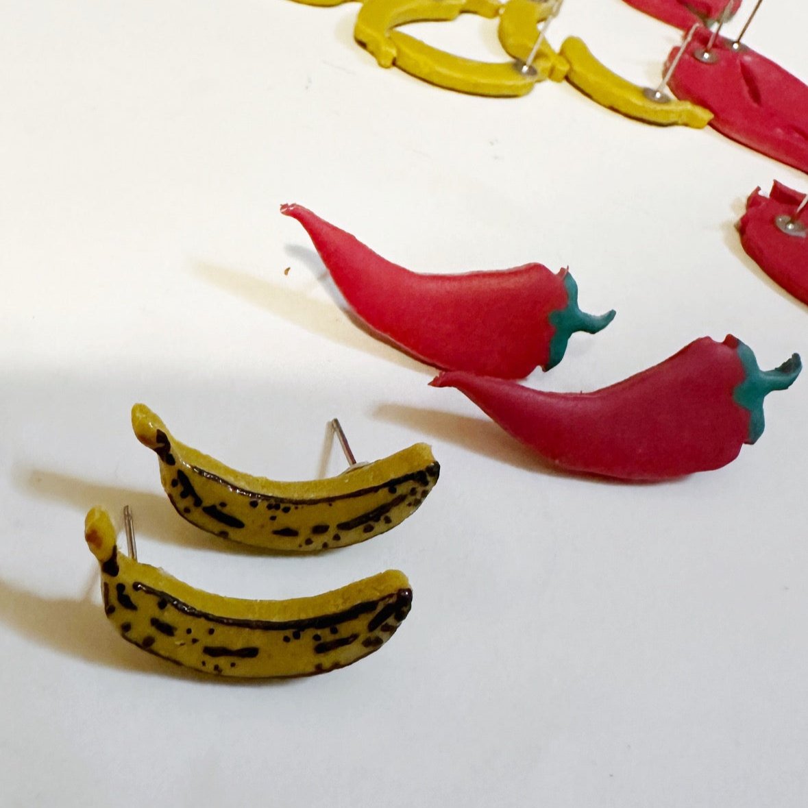 Ripe Banana Stud Earrings