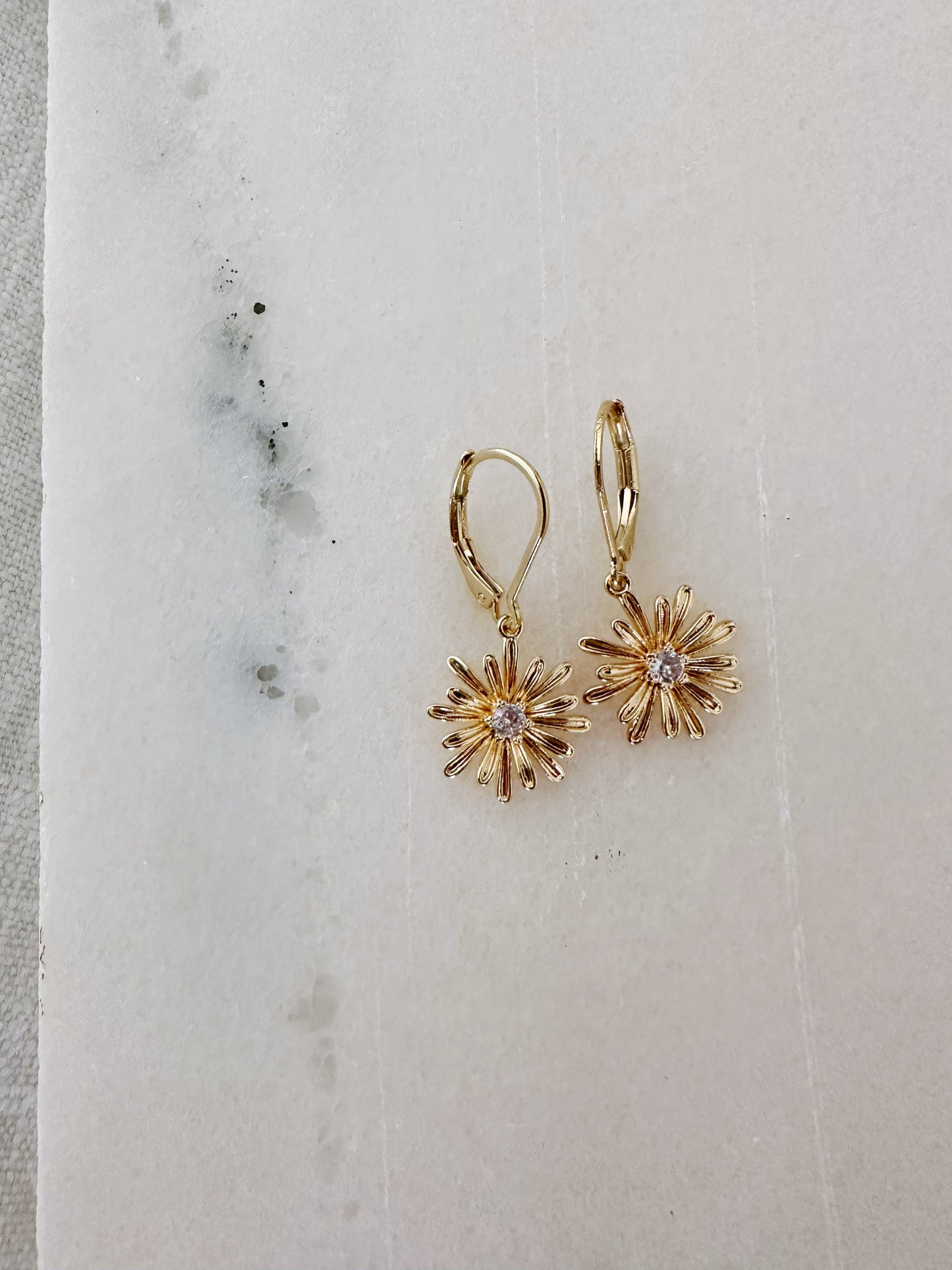 Enamel Daisy Huggie Hoop Earring