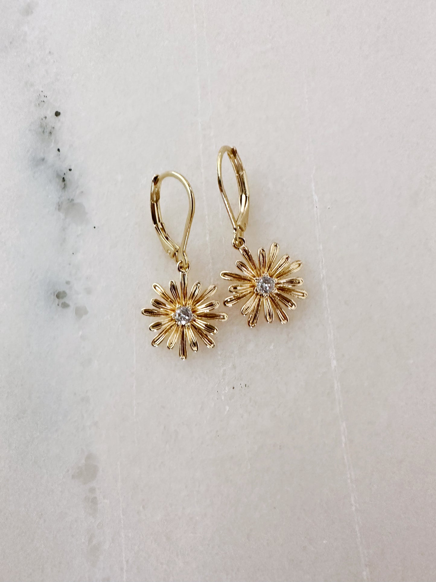Enamel Daisy Huggie Hoop Earring