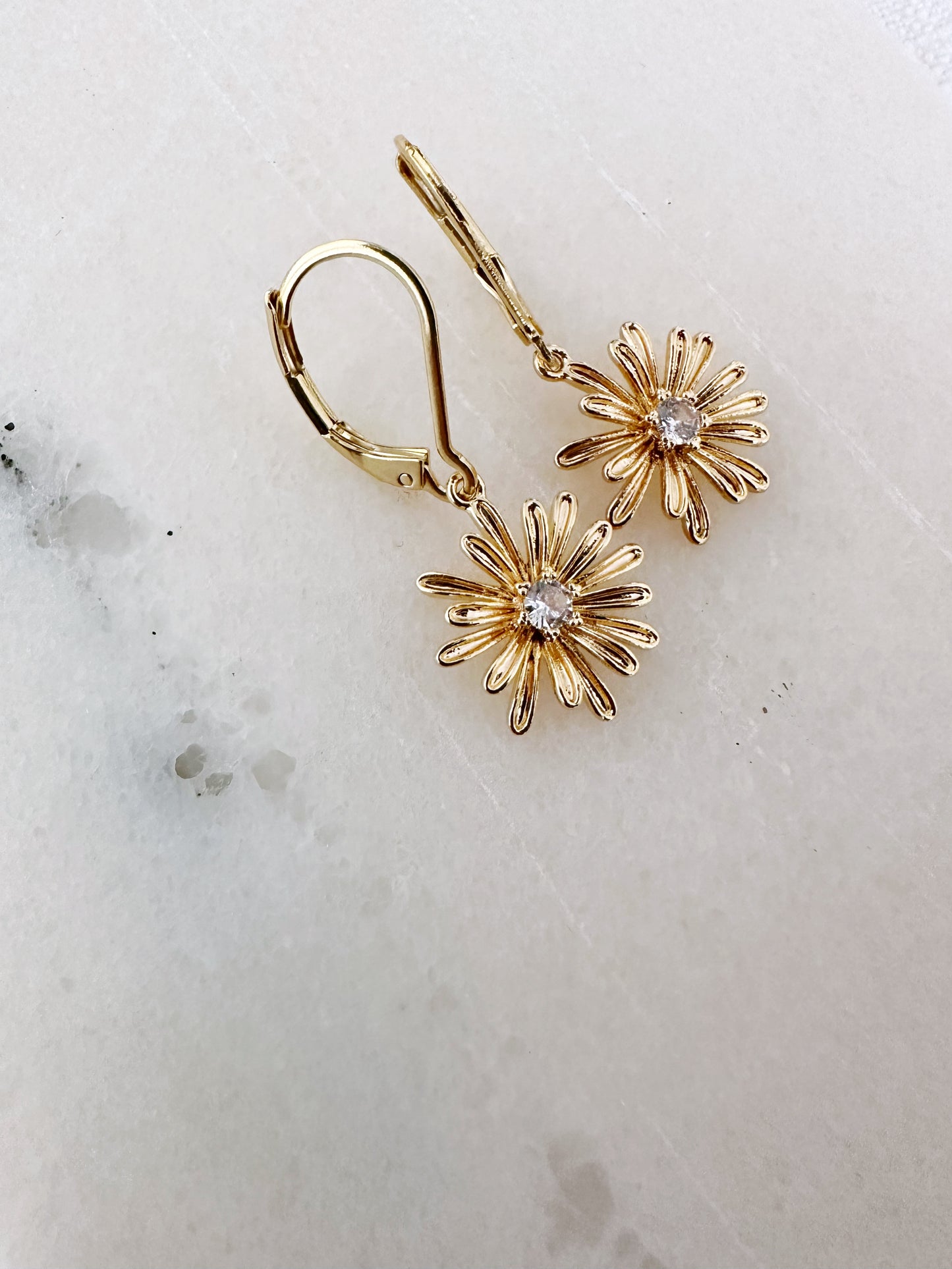 Enamel Daisy Huggie Hoop Earring