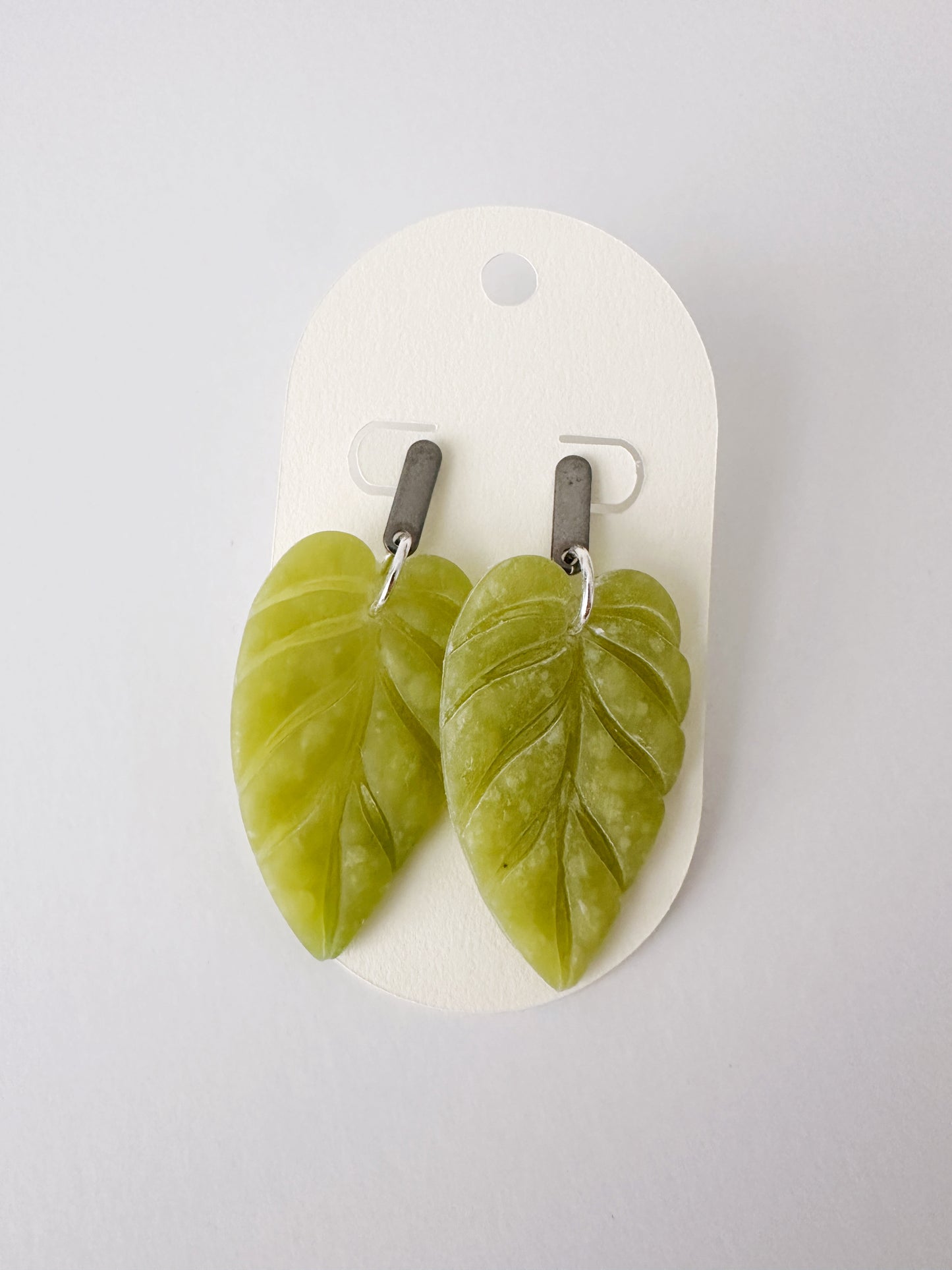 Peridot Leaf Earrings