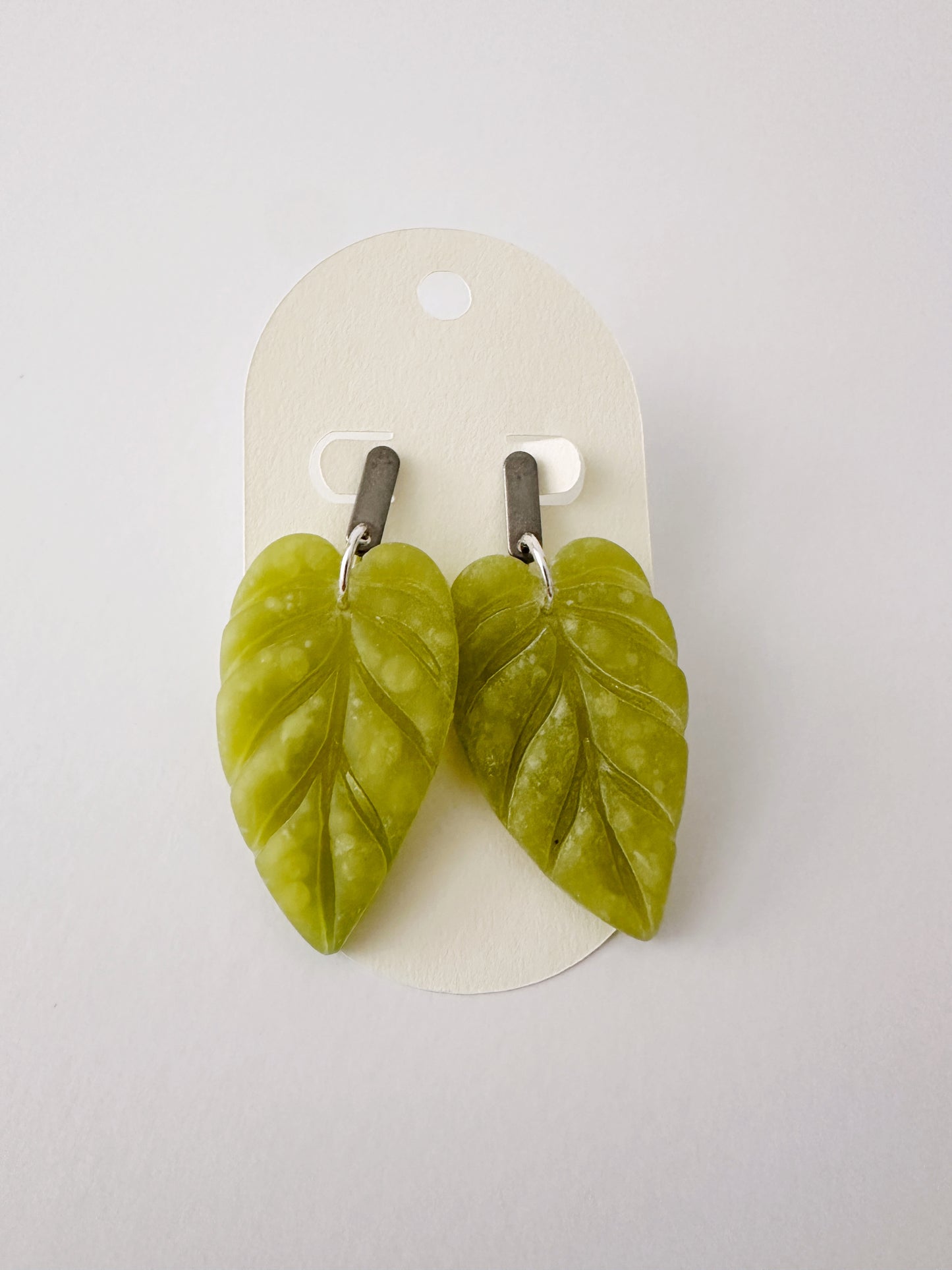 Peridot Leaf Earrings